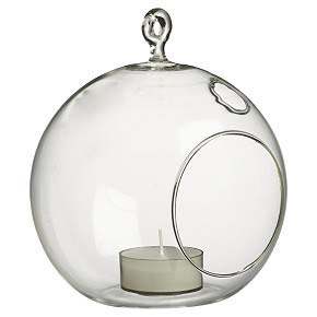 Hanging Clear Glass Candle Holder- Ball - Small 8cm - Bulk Buy
